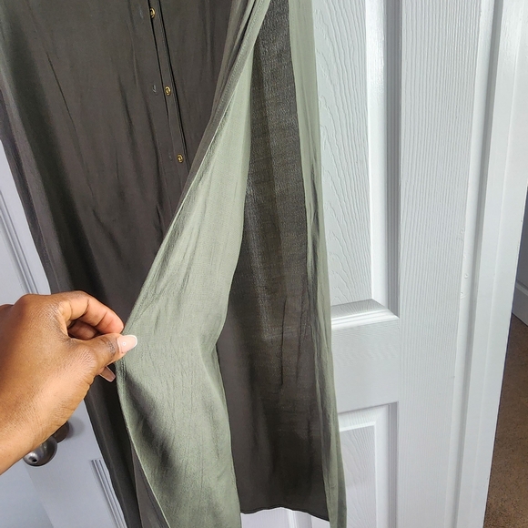 Bebe Olive Top/dress  with Gold Accents - Picture 3 of 4